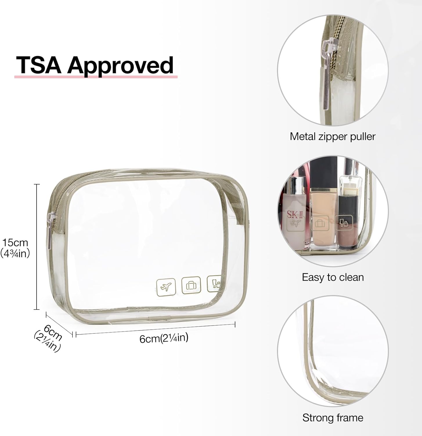 Baggit: Toiletry Bag Hanging Travel Makeup Organizer with TSA Approved Transparent Cosmetic Bag Makeup Bag for Full Sized Toiletries, Medium-Black