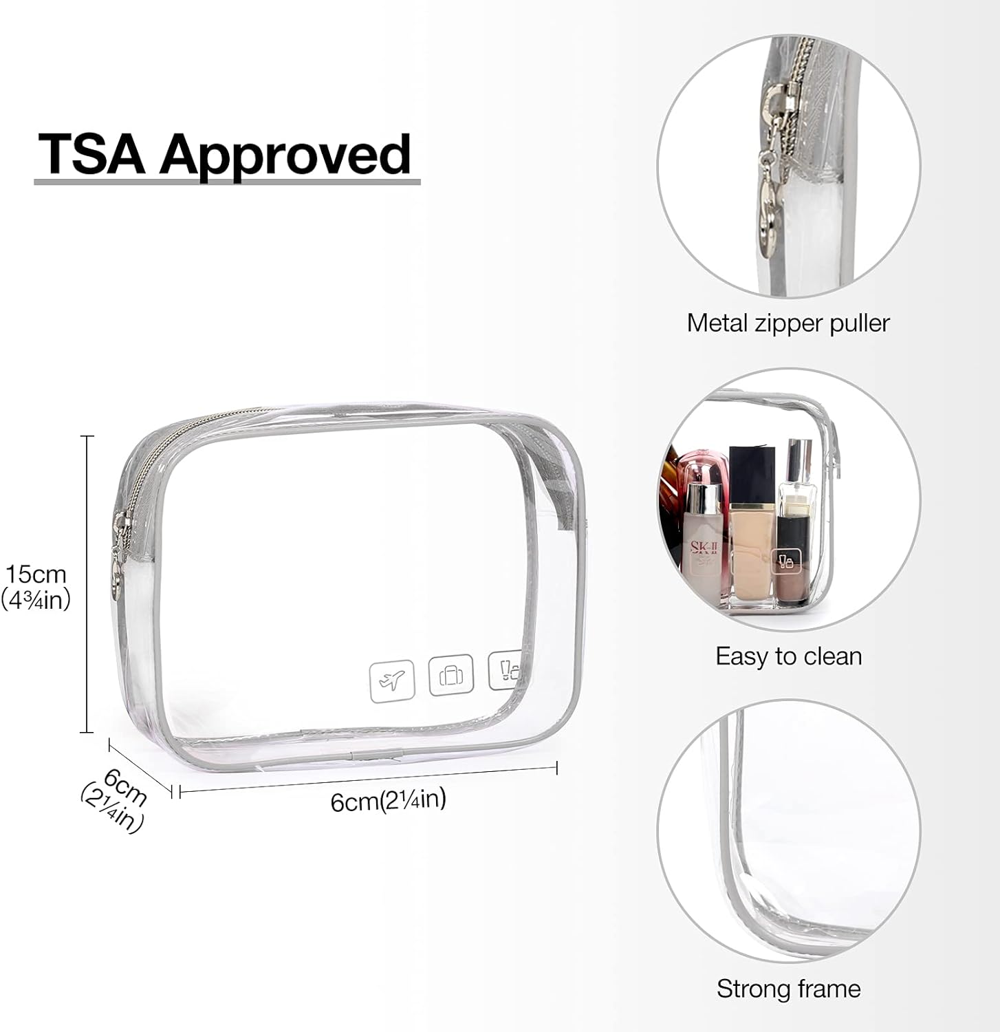 Baggit: Toiletry Bag Hanging Travel Makeup Organizer with TSA Approved Transparent Cosmetic Bag Makeup Bag for Full Sized Toiletries, Medium-Black