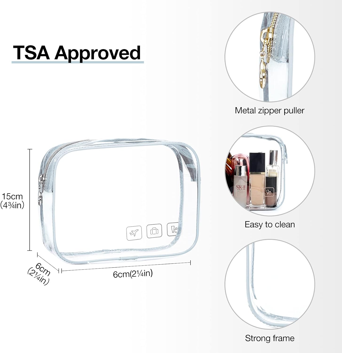 Baggit: Toiletry Bag Hanging Travel Makeup Organizer with TSA Approved Transparent Cosmetic Bag Makeup Bag for Full Sized Toiletries, Medium-Black