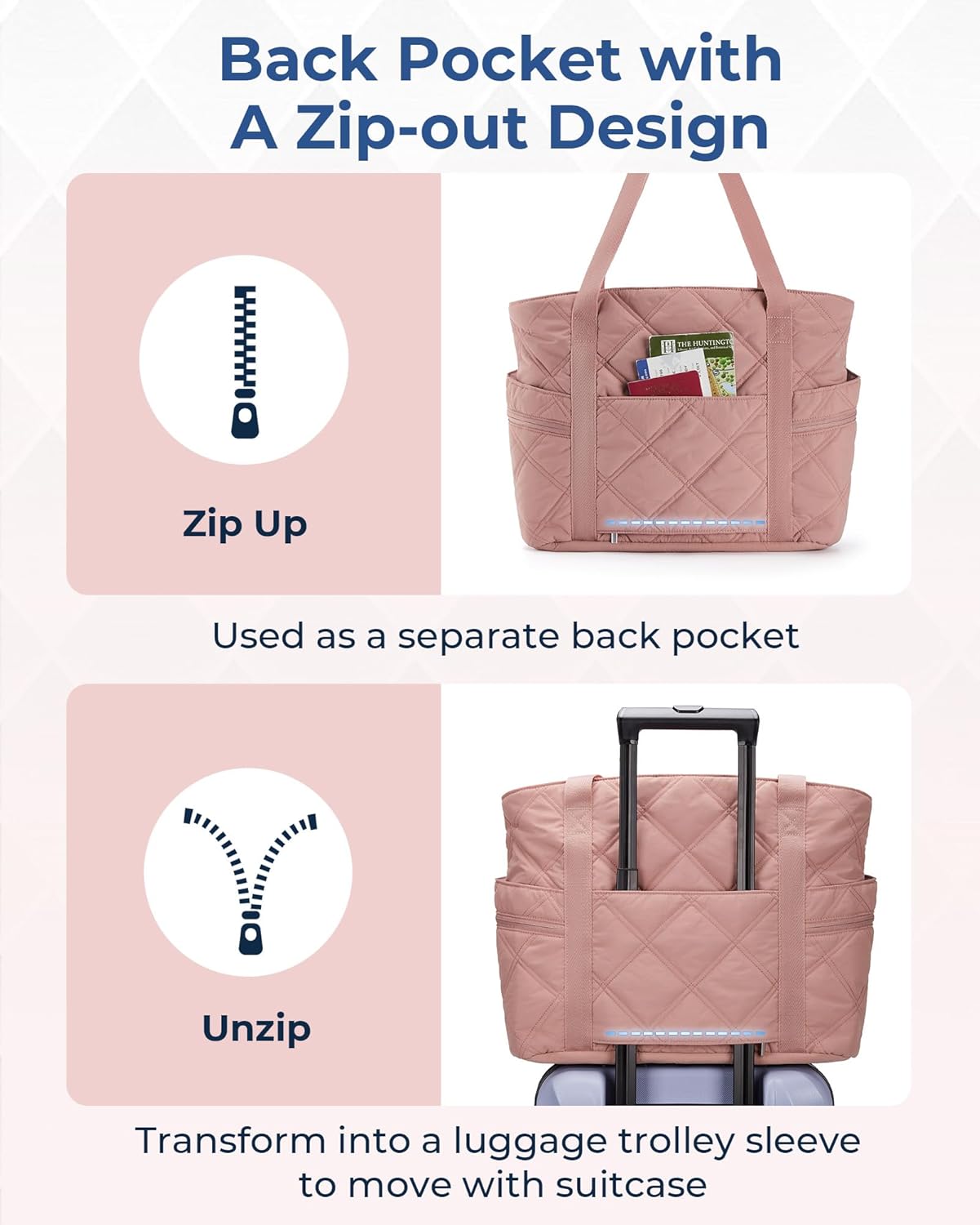 Baggit: Tote Bag for Women, Puffer Work Tote with Zipper, Travel Essentials Quilted Nurse Travel Hospital Bag