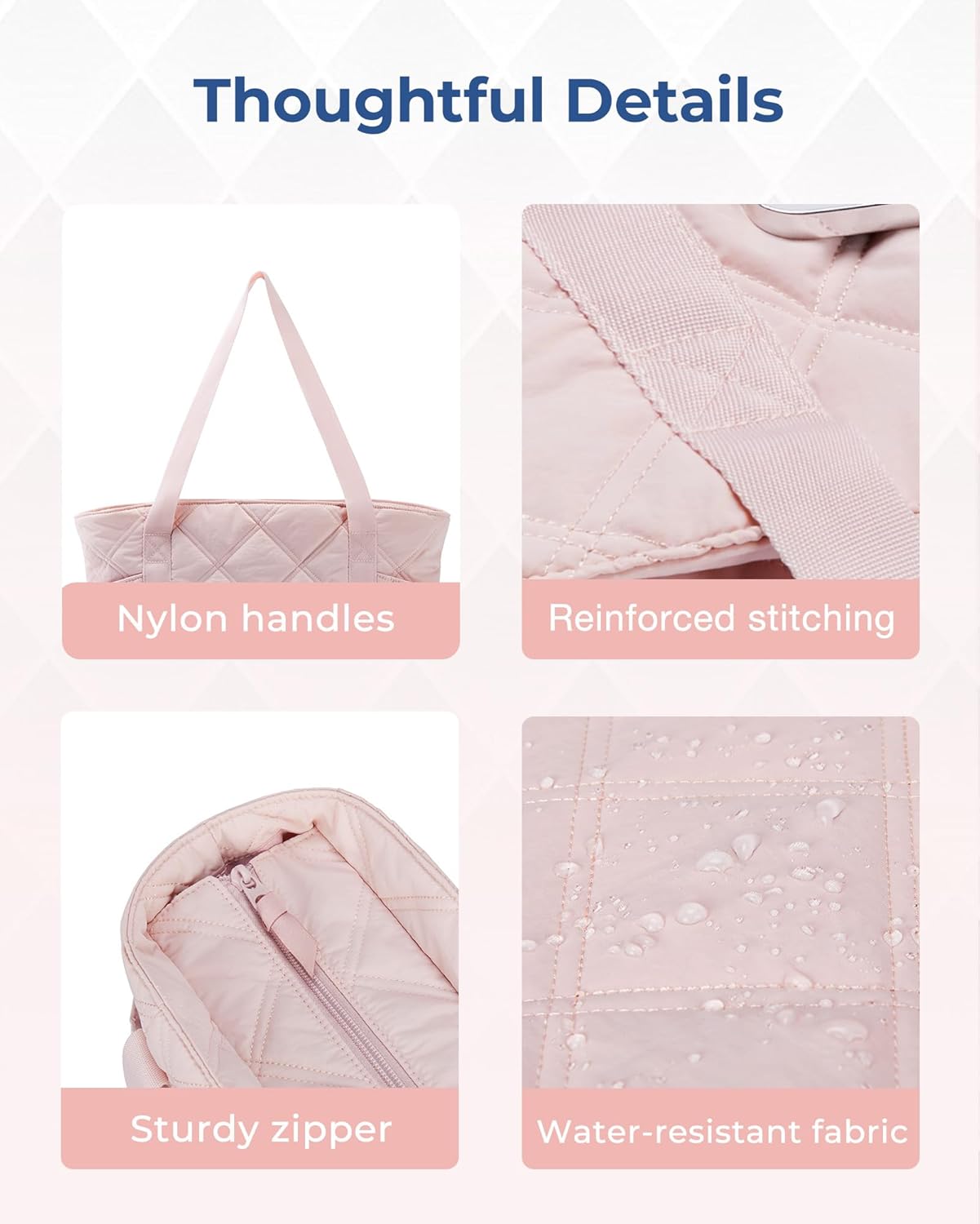 Baggit: Tote Bag for Women, Puffer Work Tote with Zipper, Travel Essentials Quilted Nurse Travel Hospital Bag