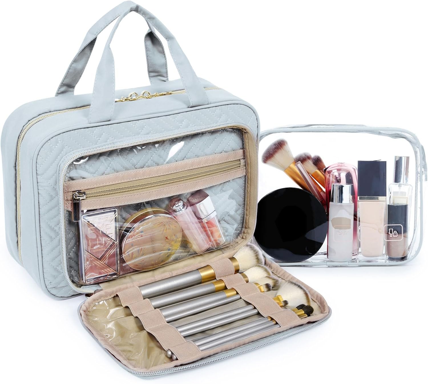 Baggit: Toiletry Bag Hanging Travel Makeup Organizer with TSA Approved Transparent Cosmetic Bag Makeup Bag for Full Sized Toiletries, Medium-Black