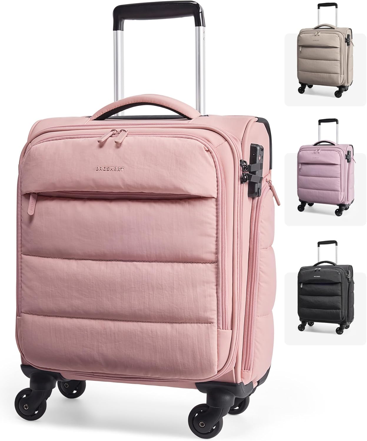 Baggit: Underseat Carry on Luggage with Wheels, Soft Underseat Travel Luggage with PVC Wet/Dry Pockets, Lightweight Soft Personal Item Suitcase for Short Trip,Came