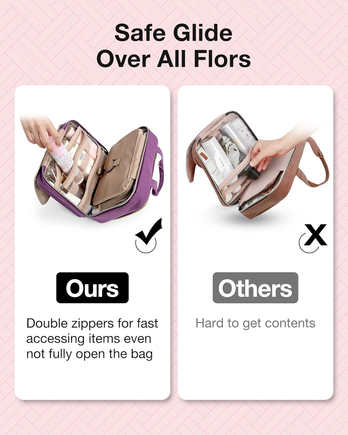 Baggit: Toiletry Bag Hanging Travel Makeup Organizer with TSA Approved Transparent Cosmetic Bag Makeup Bag for Full Sized Toiletries, Medium-Black