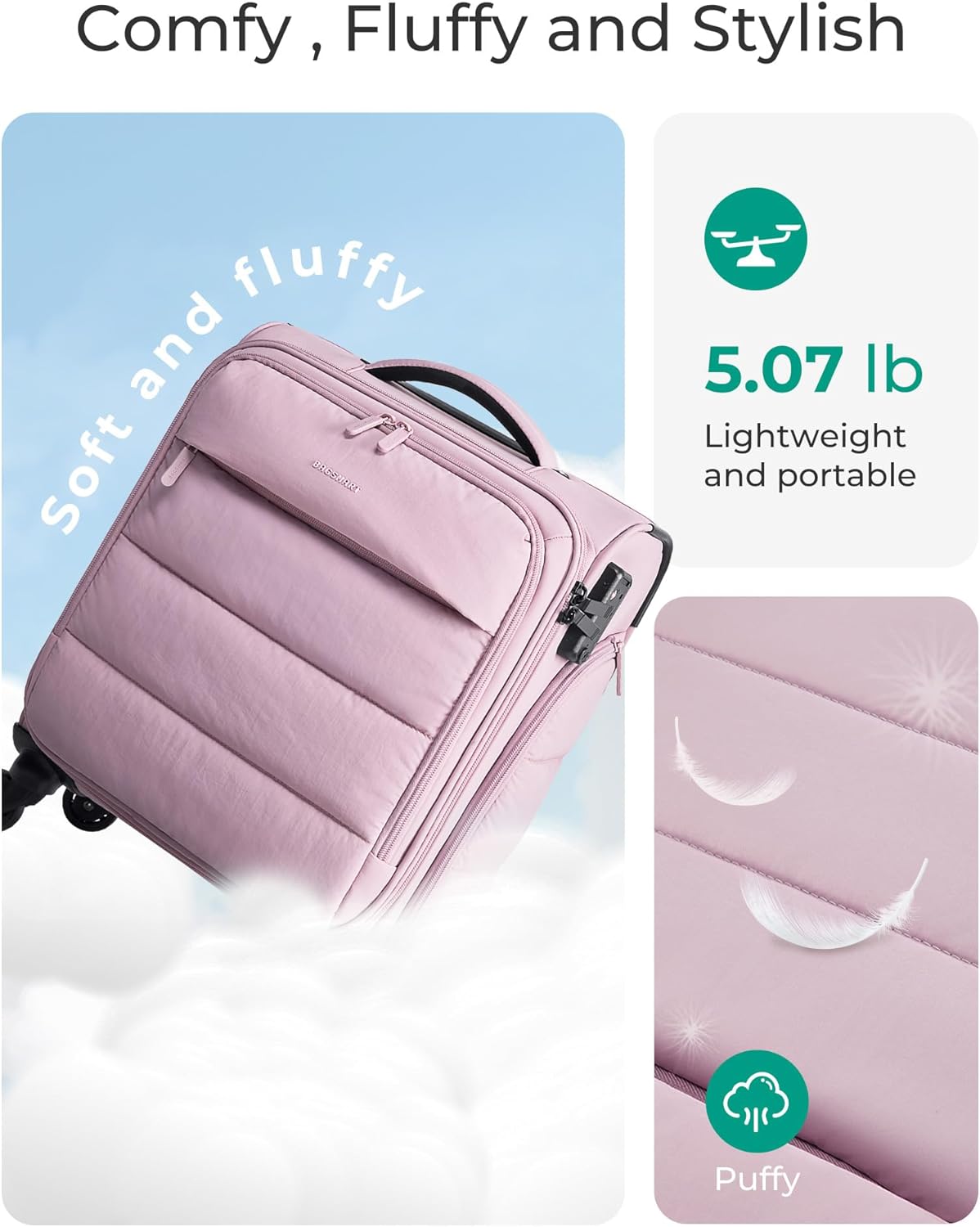 Baggit: Underseat Carry on Luggage with Wheels, Soft Underseat Travel Luggage with PVC Wet/Dry Pockets, Lightweight Soft Personal Item Suitcase for Short Trip,Came