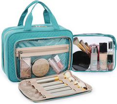 Baggit: Toiletry Bag Hanging Travel Makeup Organizer with TSA Approved Transparent Cosmetic Bag Makeup Bag for Full Sized Toiletries, Medium-Black