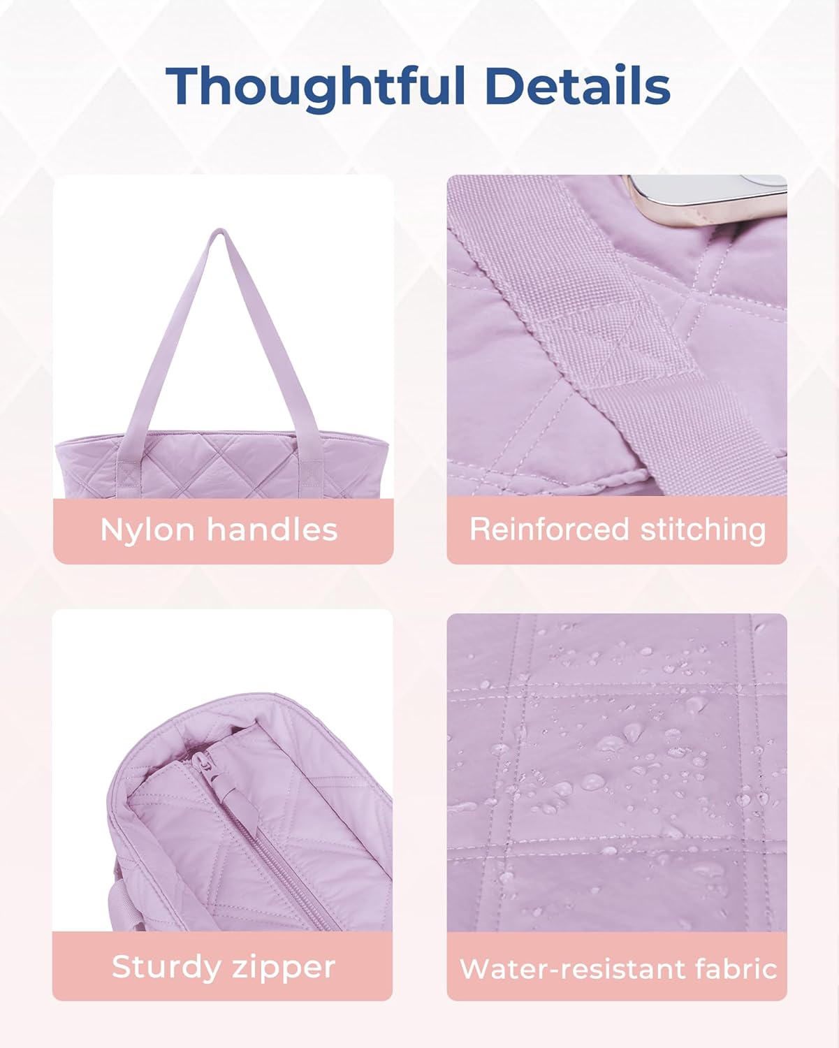 Baggit: Tote Bag for Women, Puffer Work Tote with Zipper, Travel Essentials Quilted Nurse Travel Hospital Bag