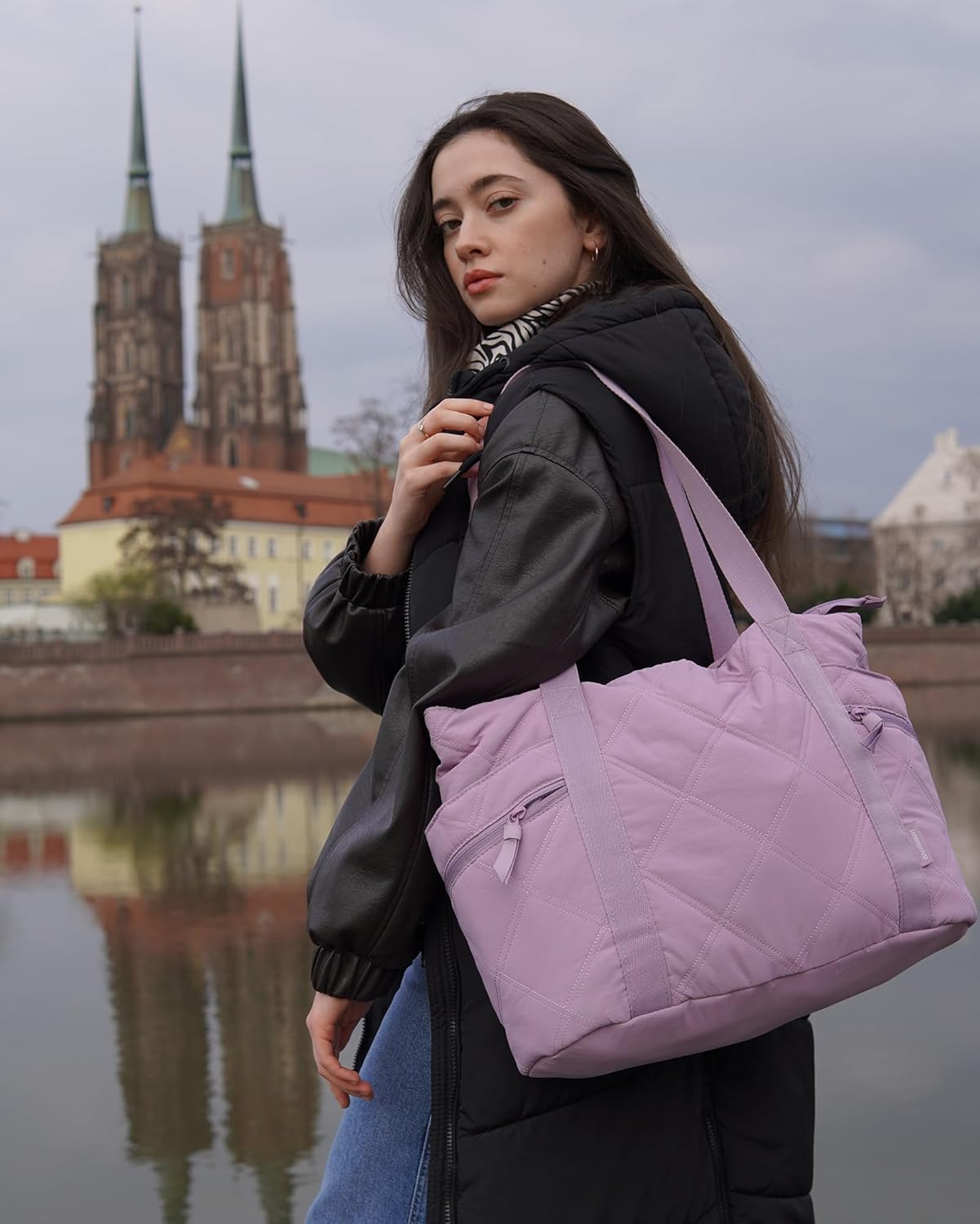 Baggit: Tote Bag for Women, Puffer Work Tote with Zipper, Travel Essentials Quilted Nurse Travel Hospital Bag