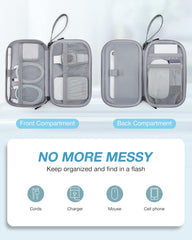 Baggit:  Cord Organizer Travel Cable Organizer Bag Tech Electronic Organizer Travel Case, Travel Essentials for Charger, Cable, Phone, Flash drive, Double Layer-Black