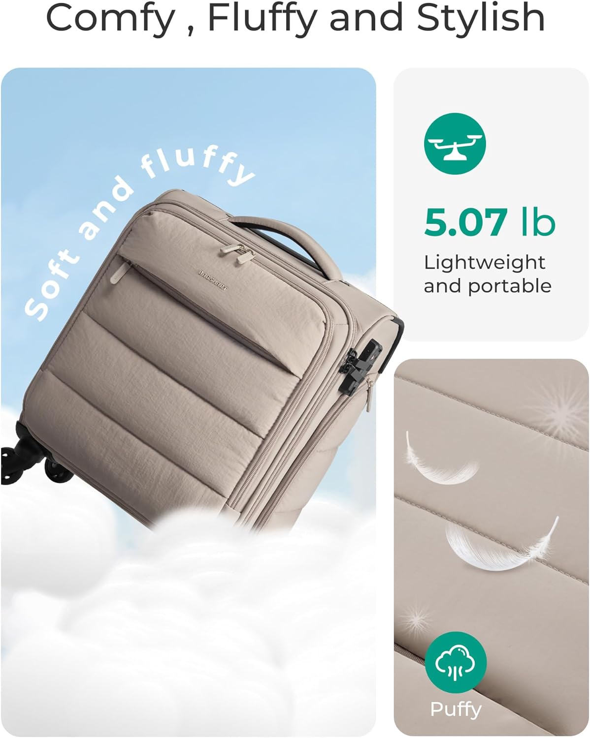 Baggit: Underseat Carry on Luggage with Wheels, Soft Underseat Travel Luggage with PVC Wet/Dry Pockets, Lightweight Soft Personal Item Suitcase for Short Trip,Came
