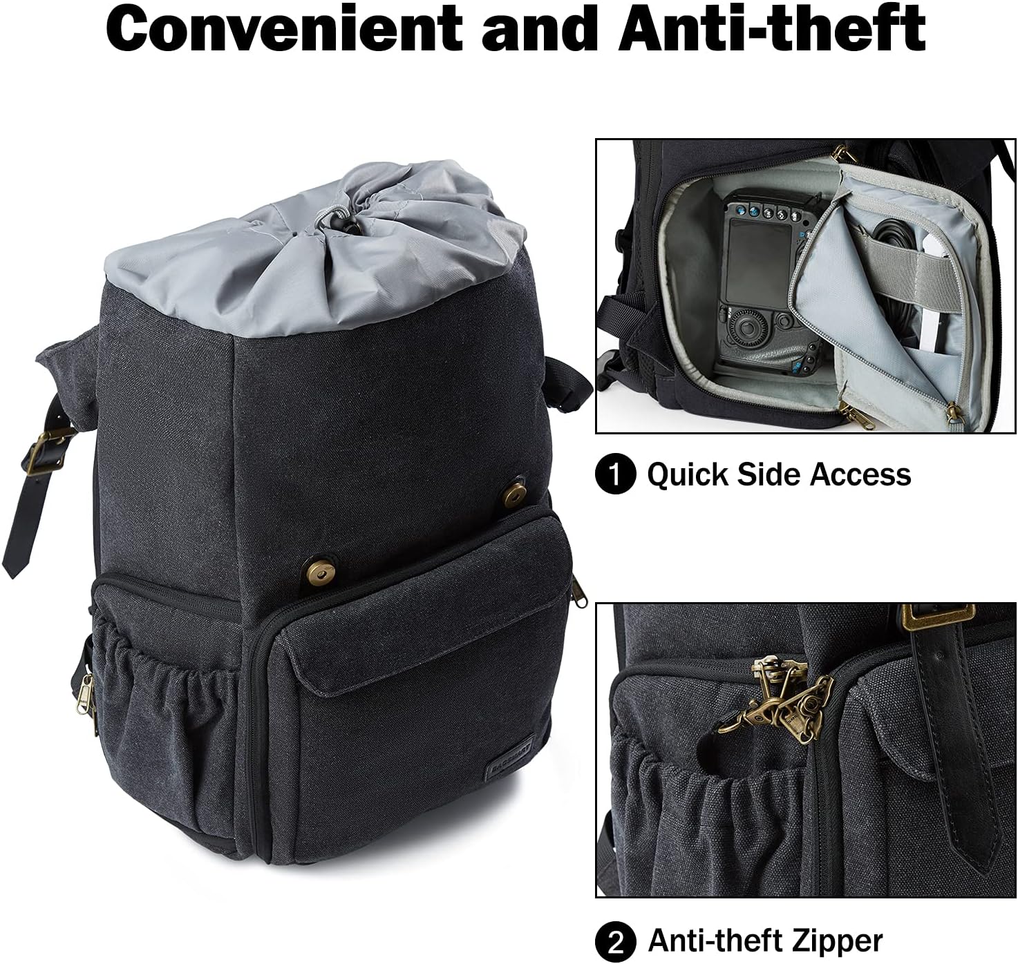 Baggit: Camera Backpack, DSLR Camera Bag, Waterproof Camera Bag Backpack for Photographers, Fit up to 15" Laptop with Rain Cover and Tripod Holder, Ivory White