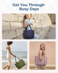 Baggit: Tote Bag for Women, Puffer Work Tote with Zipper, Travel Essentials Quilted Nurse Travel Hospital Bag