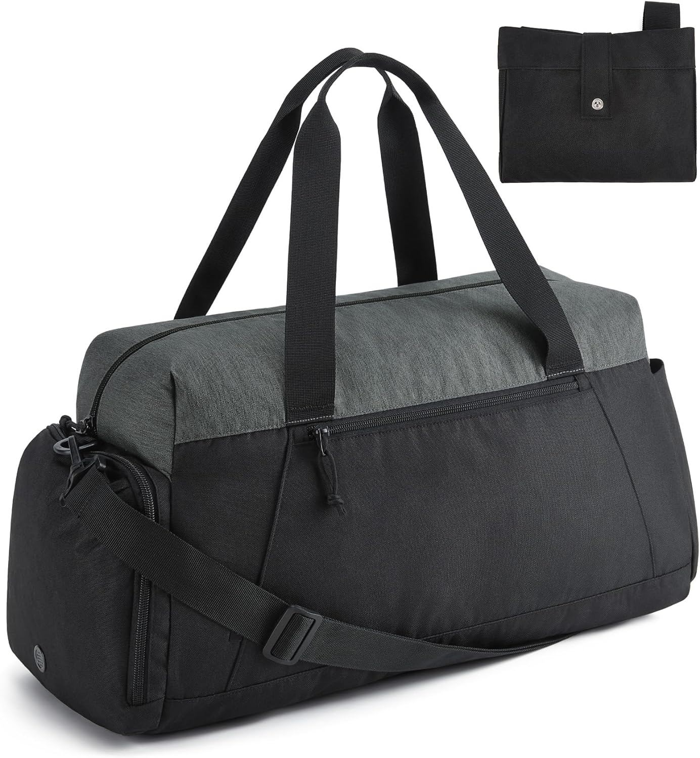 Baggit: Gym Bags for Men Women, Foldable Travel Duffle Bag, Lightweight Weekender Duffel Bag With Shoe Compartment, Water Resistant Workout Duffle Sports Bag for Travel Yoga, Black