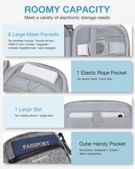 Baggit:  Cord Organizer Travel Cable Organizer Bag Tech Electronic Organizer Travel Case, Travel Essentials for Charger, Cable, Phone, Flash drive, Double Layer-Black