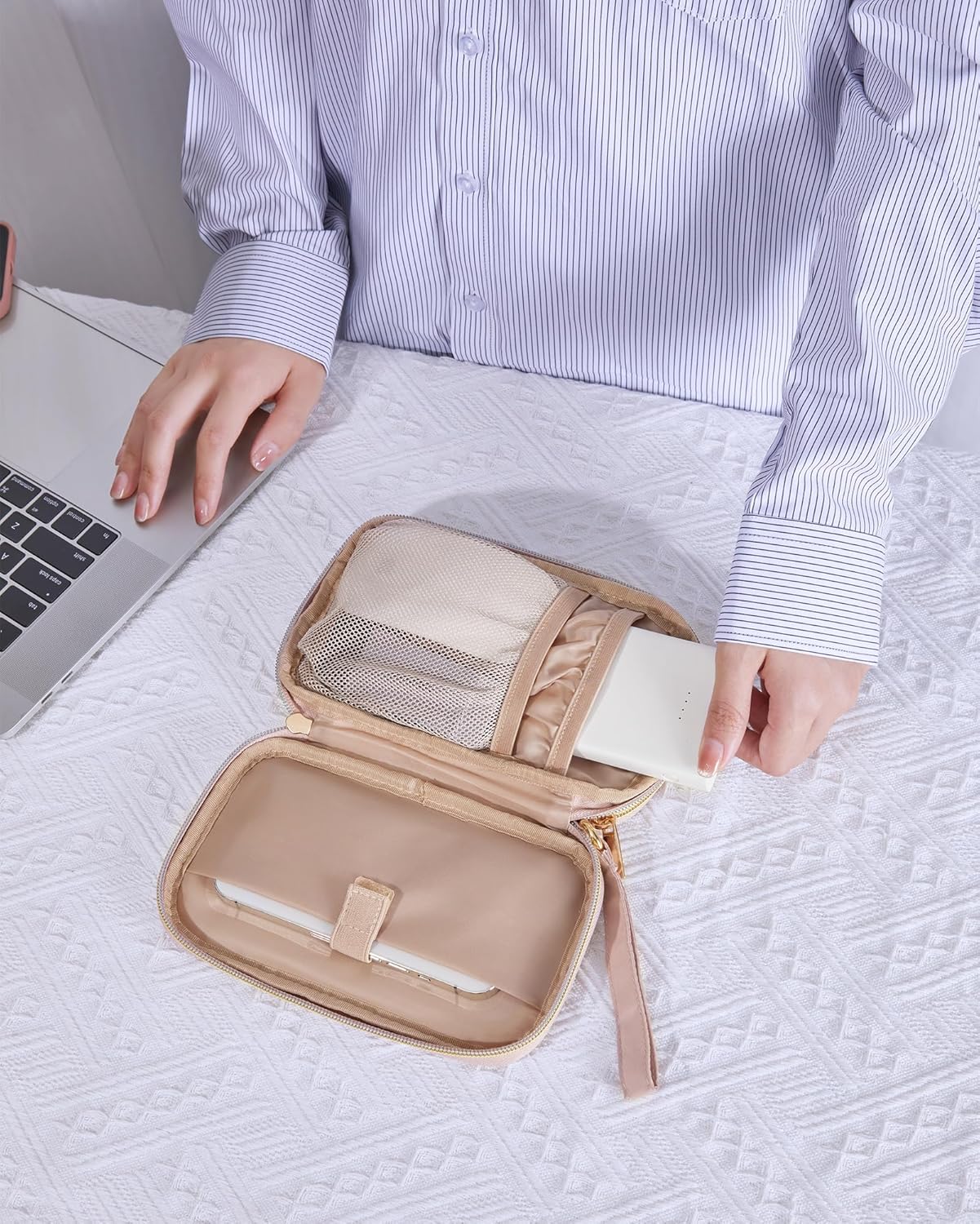 Baggit:  Cord Organizer Travel Cable Organizer Bag Tech Electronic Organizer Travel Case, Travel Essentials for Charger, Cable, Phone, Flash drive, Double Layer-Black