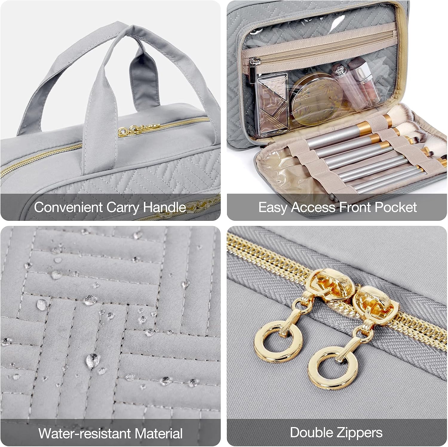 Baggit: Toiletry Bag Hanging Travel Makeup Organizer with TSA Approved Transparent Cosmetic Bag Makeup Bag for Full Sized Toiletries, Medium-Black